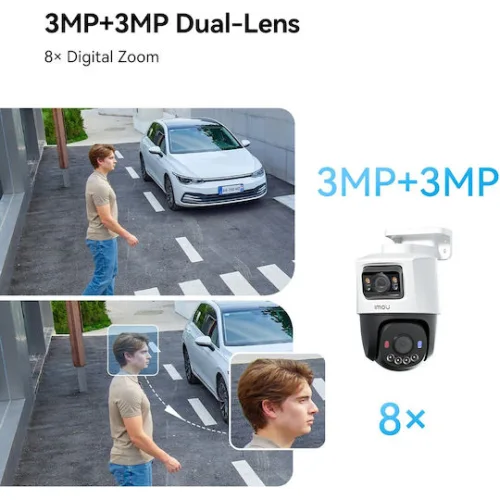 Imou IPC-PS70FP-6M0 IP Dual Κάμερα Παρακολούθησης 3+3MP Αδιάβροχη με Μικρόφωνο και Φακό 3.6mm