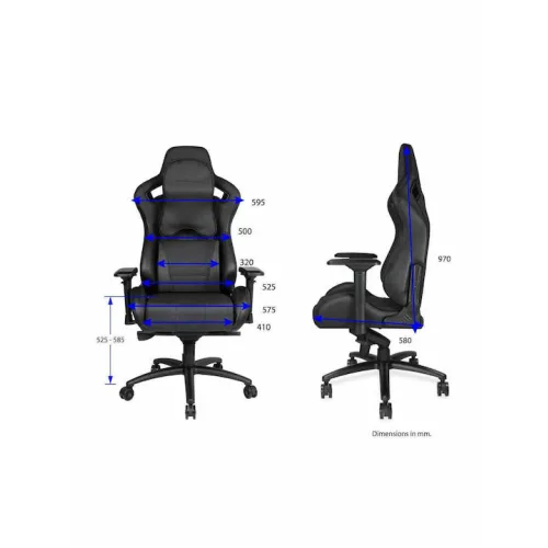 Anda Seat Dark Knight XL Καρέκλα Gaming Δερματίνης με Ρυθμιζόμενα Μπράτσα Μαύρη