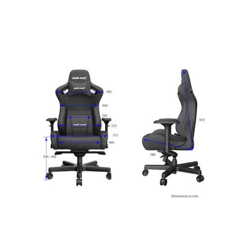 Anda Seat AD12XL Kaiser II Καρέκλα Gaming Δερματίνης με Ρυθμιζόμενα Μπράτσα Μαύρη