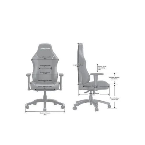 Anda Seat Luna Large Υφασμάτινη Καρέκλα Gaming με Ρυθμιζόμενα Μπράτσα Γκρι