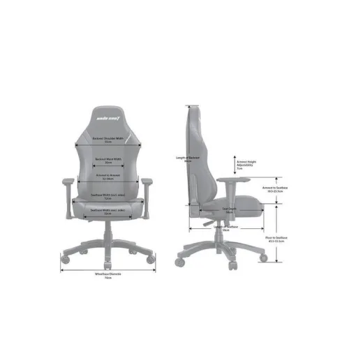 Anda Seat Luna Large Υφασμάτινη Καρέκλα Gaming με Ρυθμιζόμενα Μπράτσα Γκρι