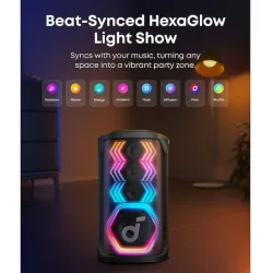 Anker Ηχείο Karaoke με Ασύρματα Μικρόφωνα και Εφέ Φωτισμού SoundCore Rave 3s A31A3012 Μαύρο