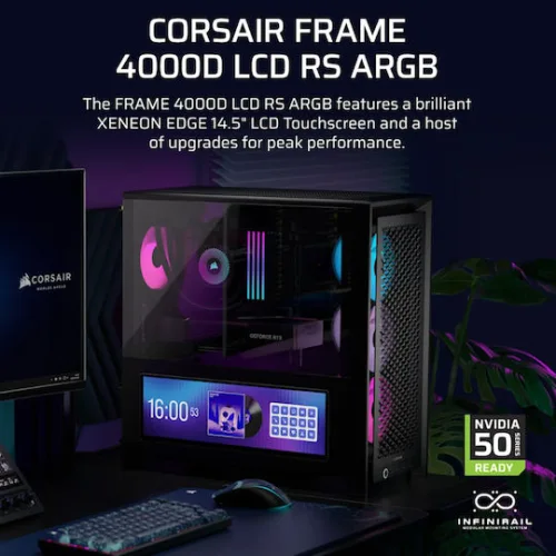 Corsair Frame 4000D Gaming Midi Tower Κουτί Υπολογιστή με Πλαϊνό Παράθυρο Μαύρο