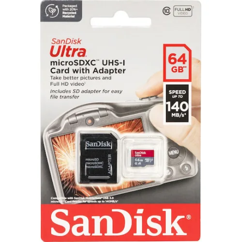 Sandisk Ultra microSDHC 64GB U1 A1 UHS-I 140MB/s