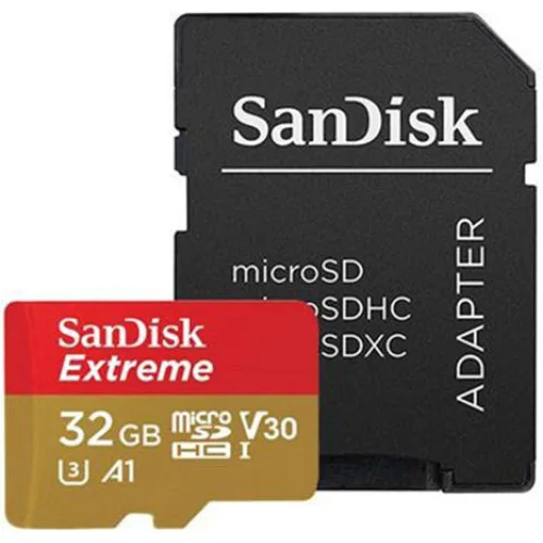 Sandisk Extreme microSDHC 32GB U3 V30 A1 UHS-I 100MB/s με αντάπτορα