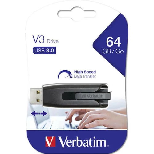 Verbatim Store 'n' Go V3 64GB USB 3.0 Stick Μαύρο