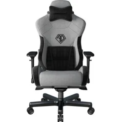 ANDA SEAT Gaming Chair T-PRO II Light Grey/ Black FABRIC with Alcantara Stripes