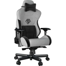 ANDA SEAT Gaming Chair T-PRO II Light Grey/ Black FABRIC with Alcantara Stripes