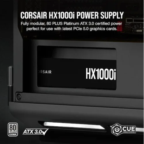 Corsair HX1000i Shift 1000W Μαύρο Τροφοδοτικό Υπολογιστή Full Modular Cybenetics Platinum