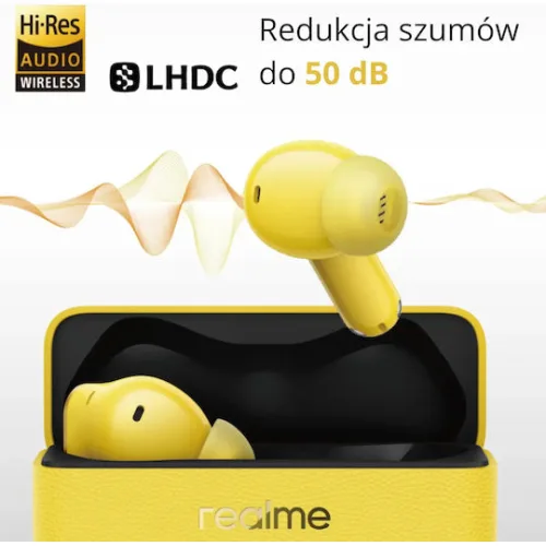Realme Buds T500 Pro Bluetooth Handsfree Ακουστικά με Αντοχή στον Ιδρώτα και Θήκη Φόρτισης Silver-White