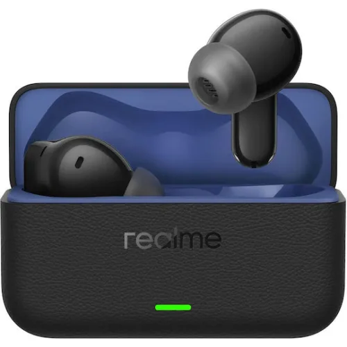 Realme Buds T500 Pro Bluetooth Handsfree Ακουστικά με Αντοχή στον Ιδρώτα και Θήκη Φόρτισης Μαύρα