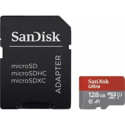 Sandisk Ultra microSDXC 128GB U1 A1 UHS-I 140MB/s με αντάπτορα