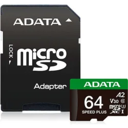 Adata microSDXC 64GB U3 V30 A2 UHS-I 100MB/s με αντάπτορα