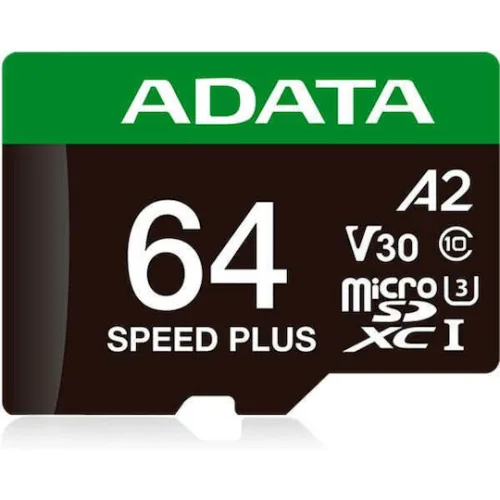 Adata microSDXC 64GB U3 V30 A2 UHS-I 100MB/s με αντάπτορα