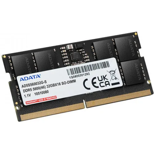 Adata DDR5 με Module 1x16GB και Ταχύτητα 5600 για LaptopΚωδικός: AD5S560016G-S