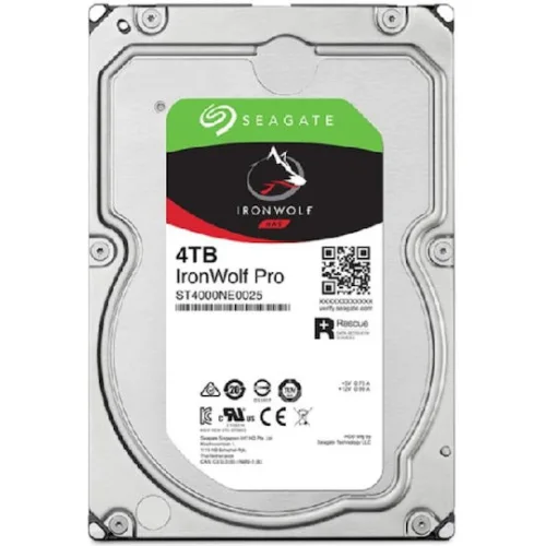 Seagate Ironwolf Pro 4TB HDD Σκληρός Δίσκος 3.5" SATA III 7200rpm με 256MB Cache για NAS ST4000NT001