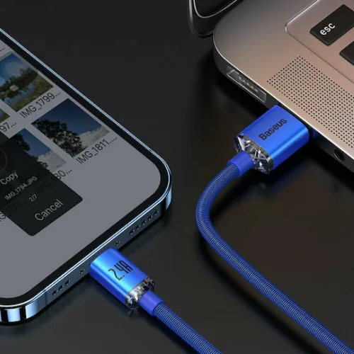 Baseus Crystal Shine Braided USB to Lightning Cable Μπλε 2m (CAJY000103)