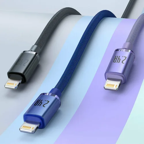 Baseus Crystal Shine Braided USB to Lightning Cable Μπλε 2m (CAJY000103)