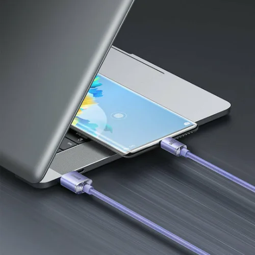 Baseus Crystal Shine Braided USB 2.0 Cable USB-C male - USB-A 100W PD Μωβ 1.2m CAJY000405