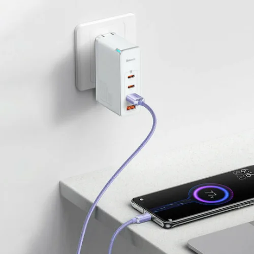 Baseus Crystal Shine Braided USB 2.0 Cable USB-C male - USB-A 100W PD Μωβ 1.2m CAJY000405