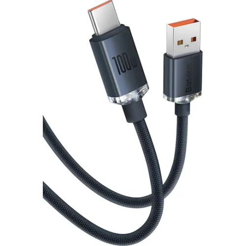 Baseus Crystal Shine Braided USB 2.0 Cable USB-C male - USB-A 100W PD Μωβ 1.2m CAJY000405