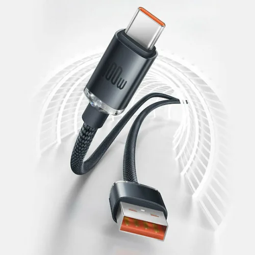 Baseus Crystal Shine Braided USB 2.0 Cable USB-C male - USB-A 100W PD Μωβ 1.2m CAJY000405
