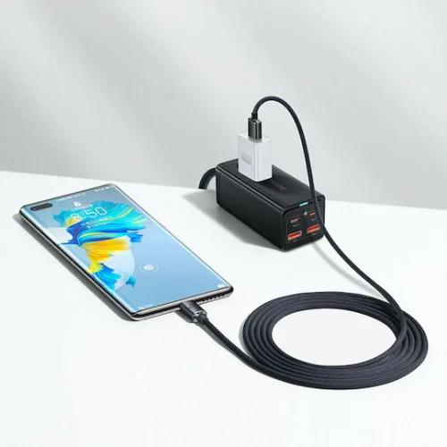Baseus Crystal Shine Braided USB 2.0 Cable USB-C male - USB-A 100W PD Μωβ 1.2m CAJY000405