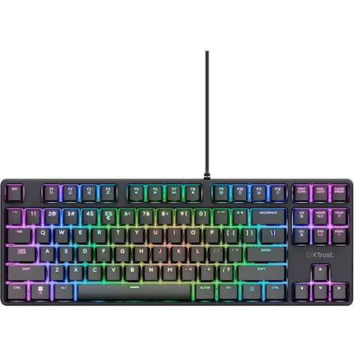 Trust 25724 Gaming Μηχανικό Πληκτρολόγιο Tenkeyless με Huano Brown διακόπτες και RGB φωτισμό (Αγγλικό US)