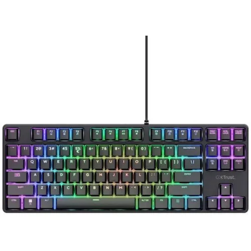 Trust 25724 Gaming Μηχανικό Πληκτρολόγιο Tenkeyless με Huano Brown διακόπτες και RGB φωτισμό (Αγγλικό US)