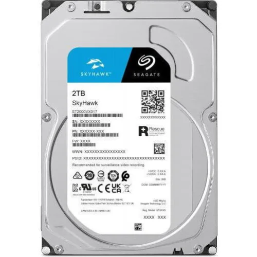 Seagate SkyHawk +Rescue 2TB HDD Σκληρός Δίσκος 3.5" SATA III με 256MB Cache για Desktop / Καταγραφικό ST2000VX017
