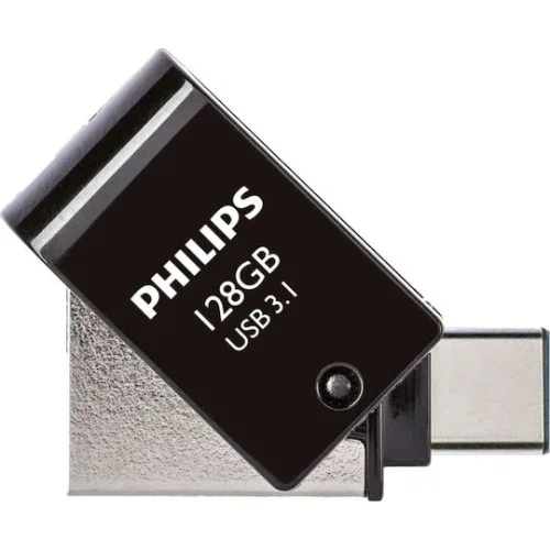 Philips 2in1 Usbc Stick 128GB USB 3.1 Stick με σύνδεση USB-C Μαύρο
