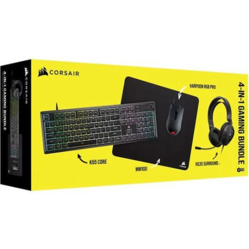 Corsair 4 in 1 Gaming Bundle Σετ Gaming Πληκτρολόγιο με RGB φωτισμό & Ποντίκι (Αγγλικό US)