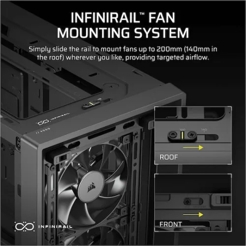 Corsair FRAME 4000D WOOD RS Gaming Midi Tower Κουτί Υπολογιστή με Πλαϊνό Παράθυρο Black/Walnut