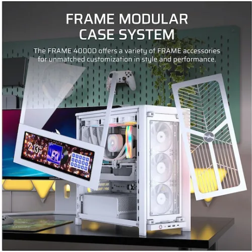 Corsair FRAME 4000D WOOD RS Gaming Midi Tower Κουτί Υπολογιστή με Πλαϊνό Παράθυρο White/Oak