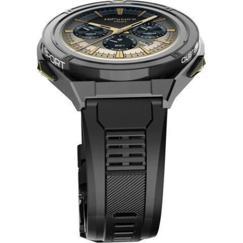 HiFuture Active Aluminium Αδιάβροχο Smartwatch με Παλμογράφο (Black Yellow)