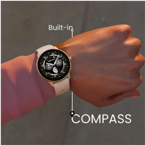 HiFuture Vela Stainless Steel 47mm Smartwatch με Παλμογράφο (Μπεζ)