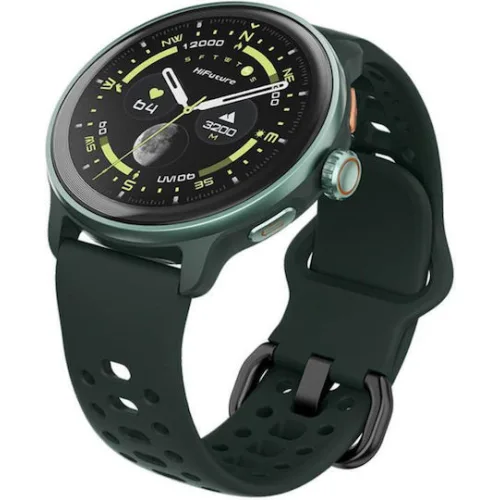 HiFuture Vela Stainless Steel 43mm Smartwatch με Παλμογράφο (Πράσινο)