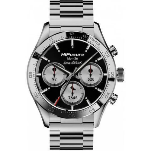 HiFuture Go Pro 2 Stainless Steel Smartwatch με Παλμογράφο (Ασημί)