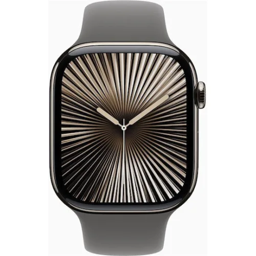 Apple Watch Series 10 Cellular Titanium 46mm Αδιάβροχο με eSIM και Παλμογράφο (Natural - Stone Grey Sport Band - M/L)