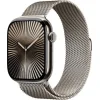 Apple Watch Series 10 Cellular Titanium 46mm Αδιάβροχο με eSIM και Παλμογράφο (Gold - Milanese Loop Natural - S/M)