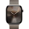 Apple Watch Series 10 Cellular Titanium 46mm Αδιάβροχο με eSIM και Παλμογράφο (Gold - Milanese Loop Natural - S/M)