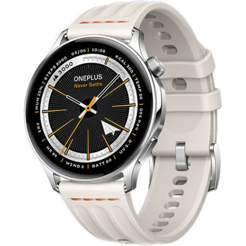 OnePlus Watch Lite Stainless Steel 45mm Αδιάβροχο με Παλμογράφο (Ασημί)