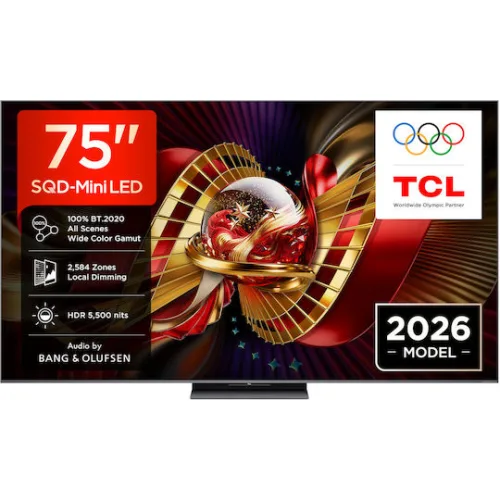 TCL Smart Τηλεόραση 75" 4K UHD SQD-Mini LED C8L HDR (2026) 75C8L