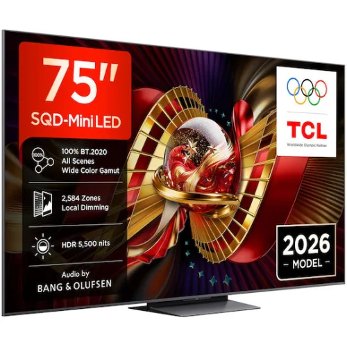 TCL Smart Τηλεόραση 75" 4K UHD SQD-Mini LED C8L HDR (2026) 75C8L