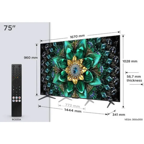 TCL Smart Τηλεόραση 75" 4K UHD Mini LED 75Q6C HDR (2025)