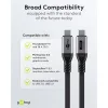 Goobay Braided USB 3.0 Cable USB-C male - USB-C 240W PD Μαύρο 1.5m 74776 Bulk