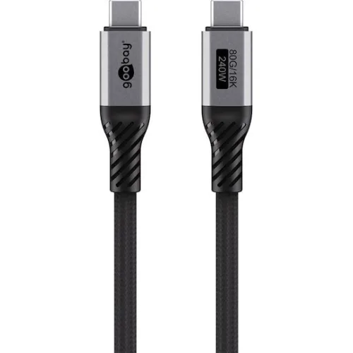 Goobay Braided USB 3.0 Cable USB-C male - USB-C 240W PD Μαύρο 1.5m 74776 Bulk