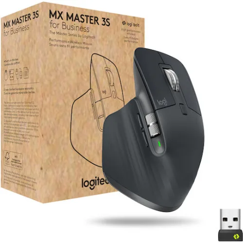 Logitech MX Master 3S For Business Ασύρματο Εργονομικό Bluetooth Ποντίκι Space Gray