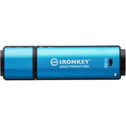 Kingston IronKey Vault Privacy 50 32GB USB 3.2 Stick με σύνδεση USB-C Μπλε
