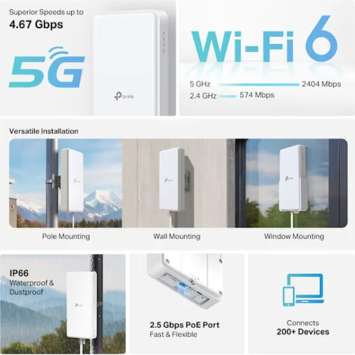TP-Link 5G AX3000 Wi-Fi 6 Outdoor Router(ARCHER NX500-OUTDOOR) (TPARCHERNX500-OD)